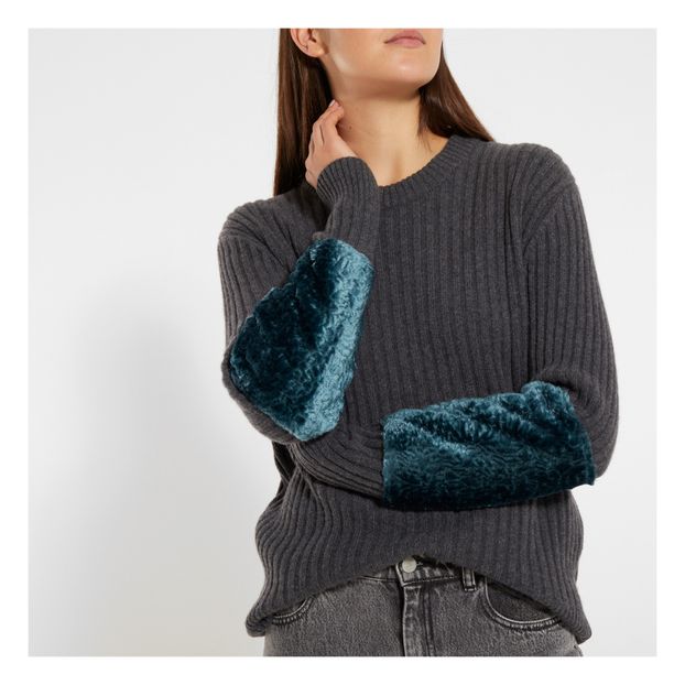 Pull Empiècements Fausse Fourrure-product