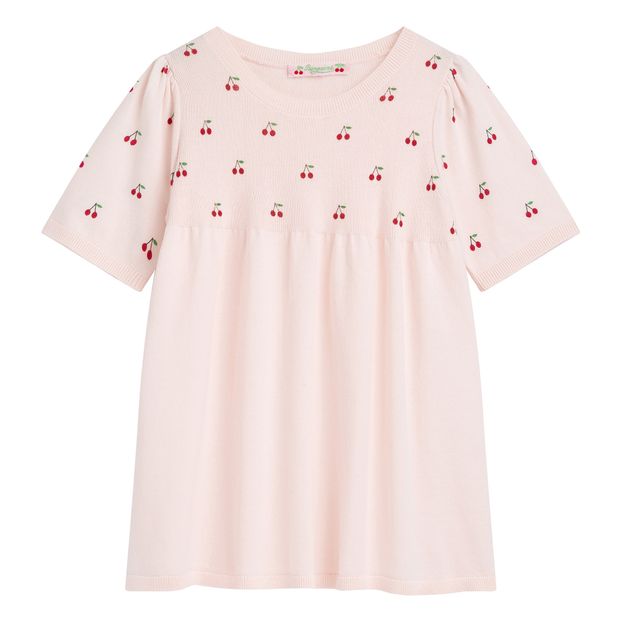 Two-material Cherry Blouse-product