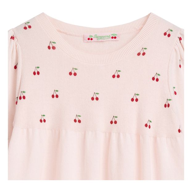 Two-material Cherry Blouse-product