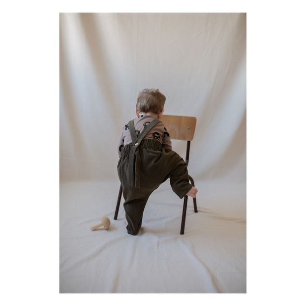 Olive organic cotton overalls-product