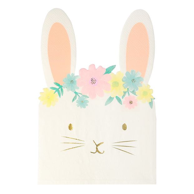 Floral Rabbit Paper Napkins - Set of 16-product