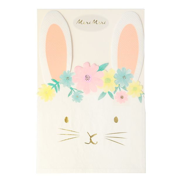 Floral Rabbit Paper Napkins - Set of 16-product