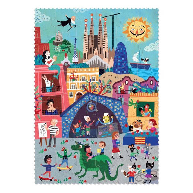 Puzzle recto verso Nuit Jour Barcelona-product