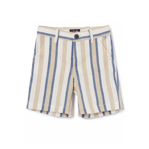 Striped Linen Bermuda Shorts-product