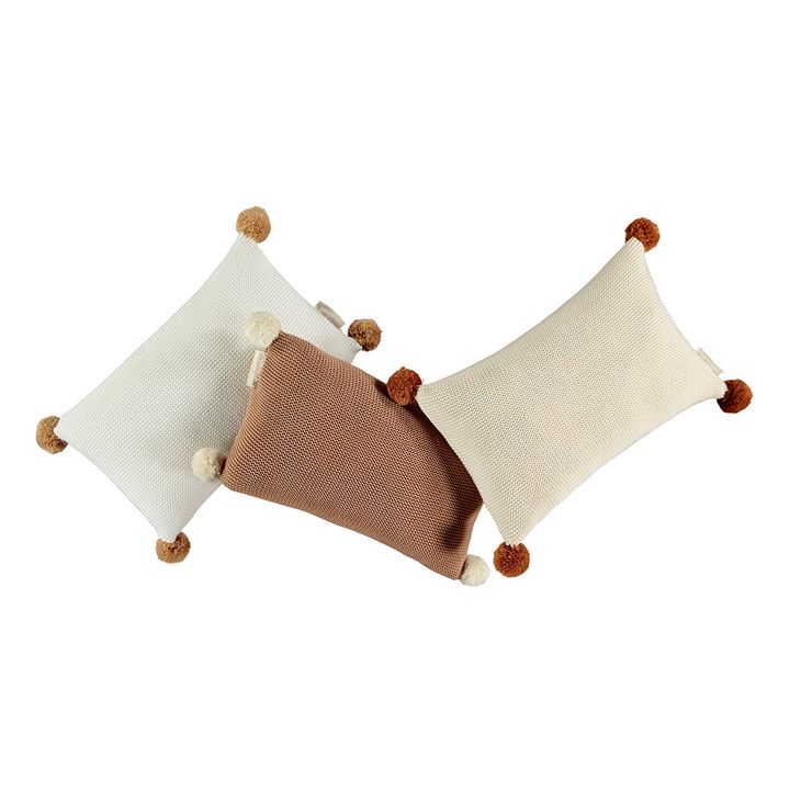So Natural organic cotton knitted cushion Milk- Product image n°2