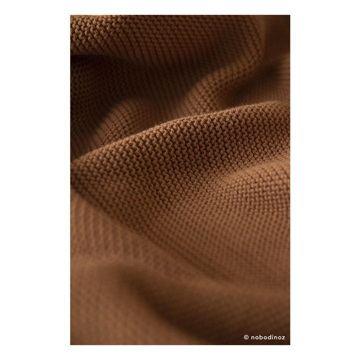 So Natural organic cotton knitted cushion | Camel- Product image n°4