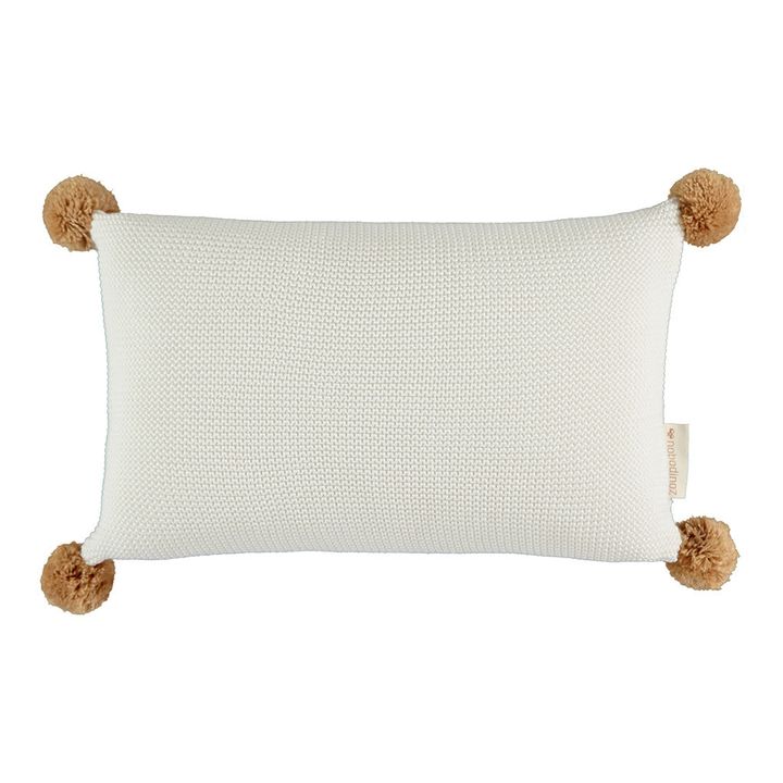 Coussin tricoté So Natural en coton bio Lait- Image produit n°0