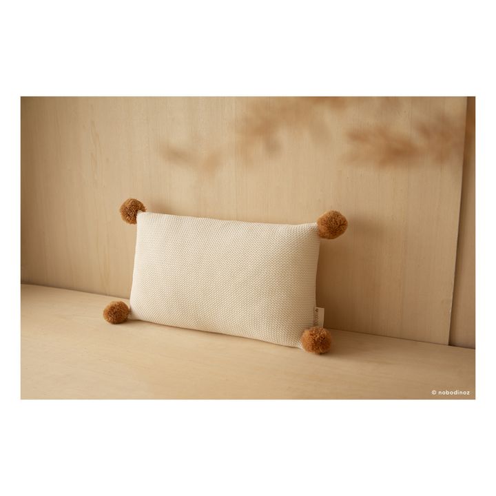 So Natural organic cotton knitted cushion Milk- Product image n°1