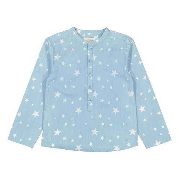 Chambray Grandfather Kurta Shirt-product