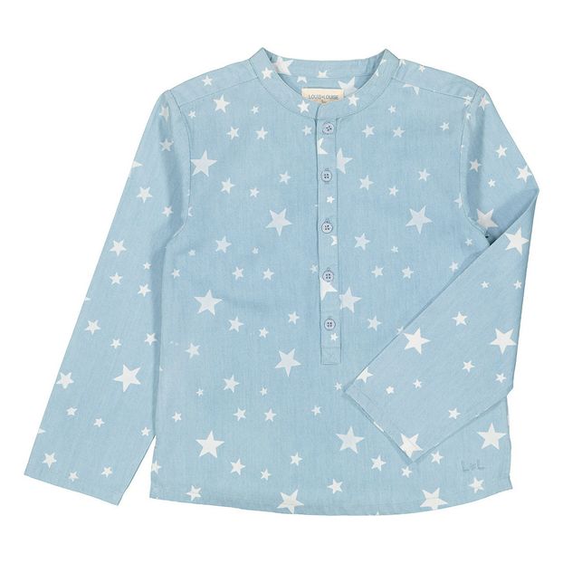 Chambray Grandfather Kurta Shirt-product