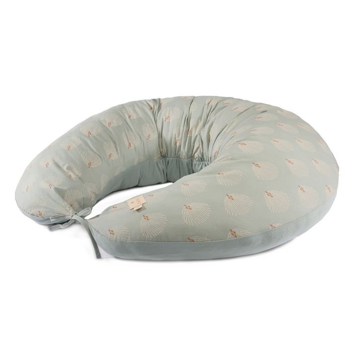 Cuscino per allattamento Luna Gatsby in cotone bio | Verde acqua- Immagine del prodotto n°0
