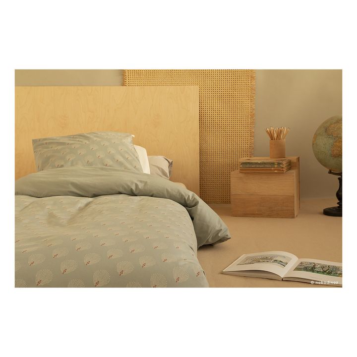 Juego de ropa de cama de algodón orgánico Himalaya Gatsby | Verde agua- Imagen del producto n°3