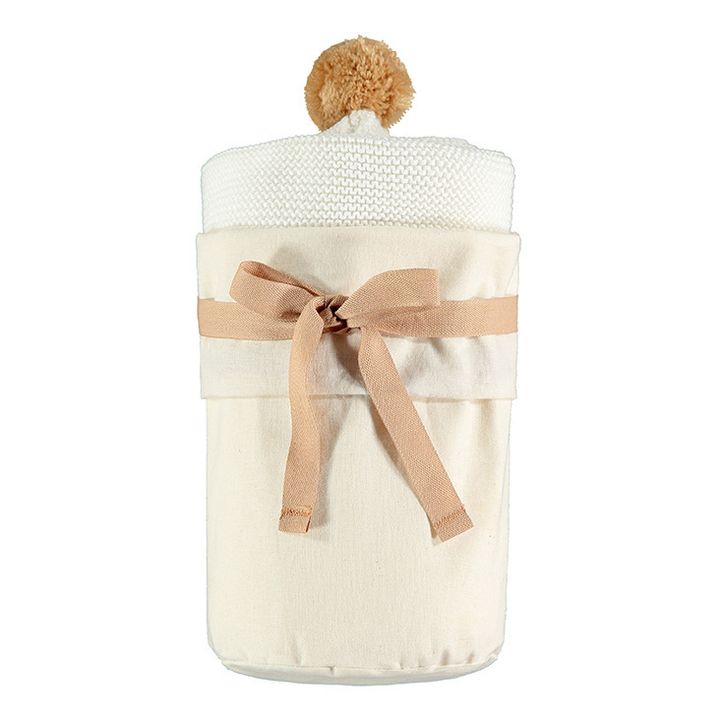 Mantella In maglia So Natural in cotone bio | Bianco latte- Immagine del prodotto n°4