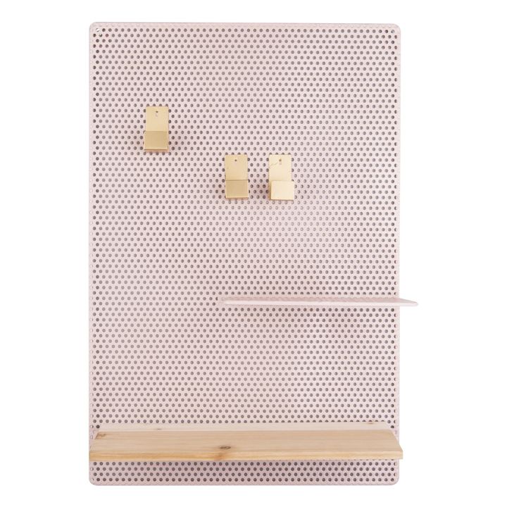 Tableau mémo en métal perforé | Rose pâle- Image produit n°0