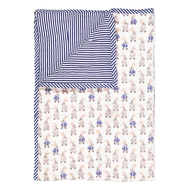 Rabbit reversible quilted throw-product