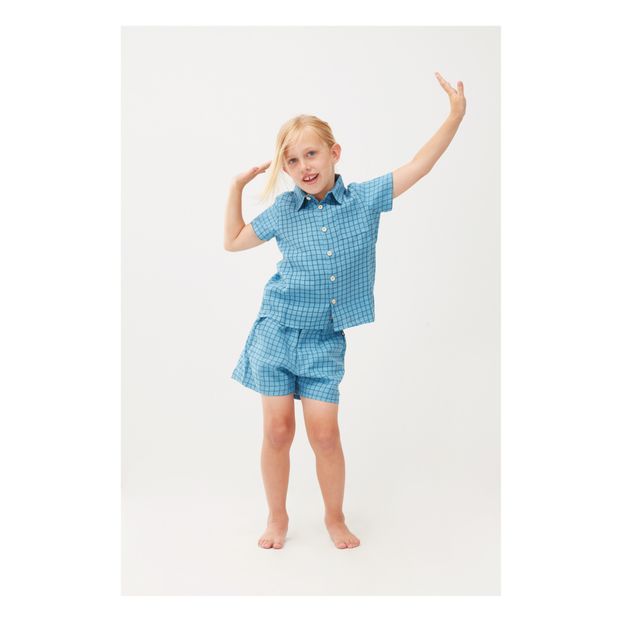 Checkered linen shorts-product