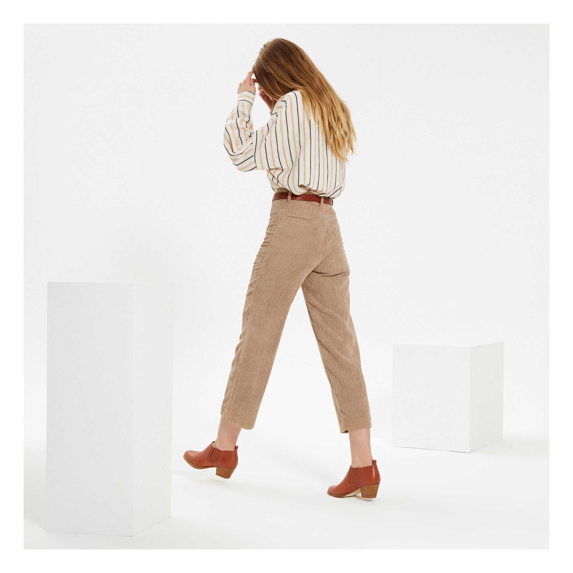 Pantalon Velours Côtelé Cybill Taupe Sessun Mode Adulte