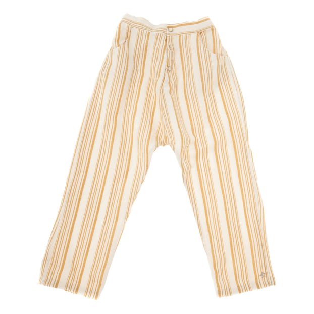 Striped Cotton and Linen Trousers-product