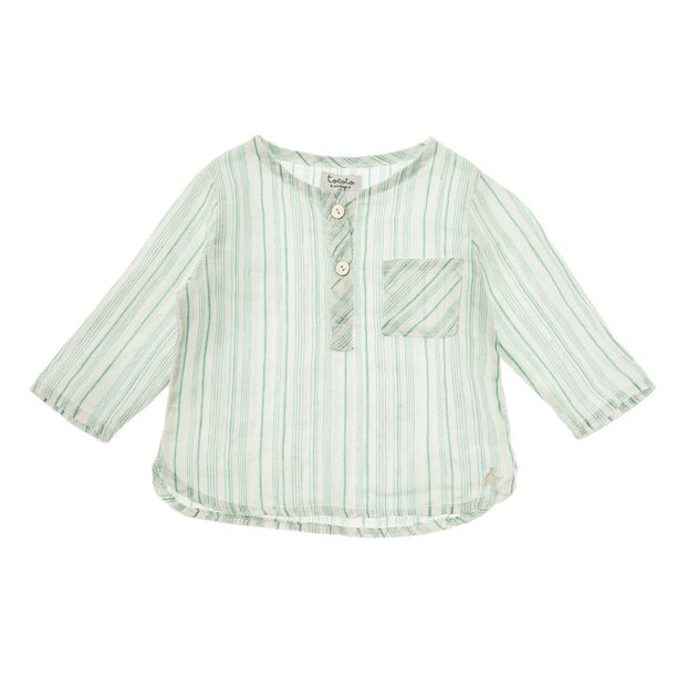 Striped Cotton and Linen Kurta Shirt-product