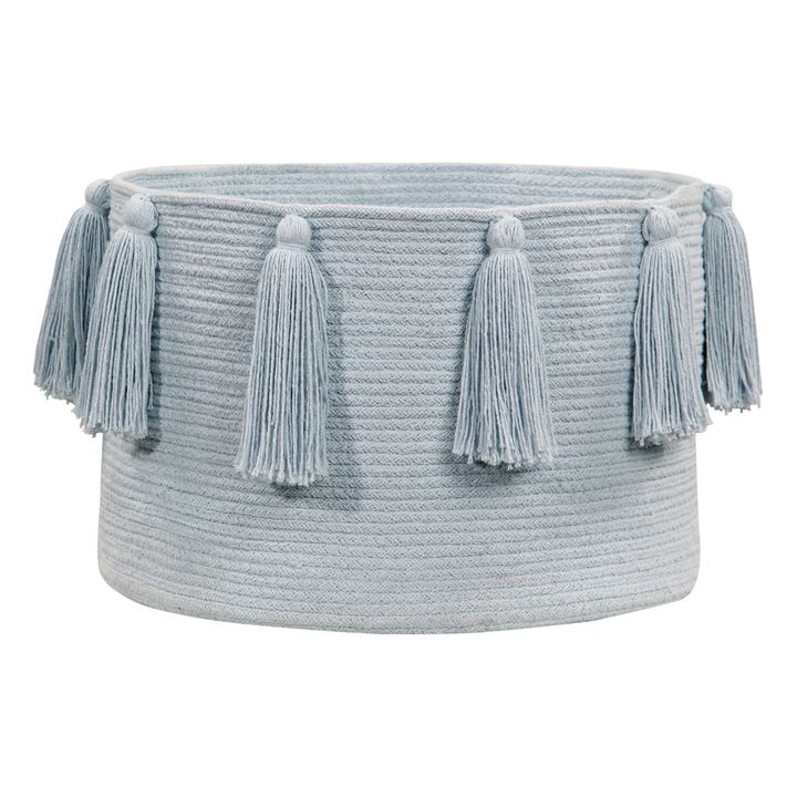 Cesto Portaoggetti pompons | Azzurro fiordaliso- Immagine del prodotto n°0