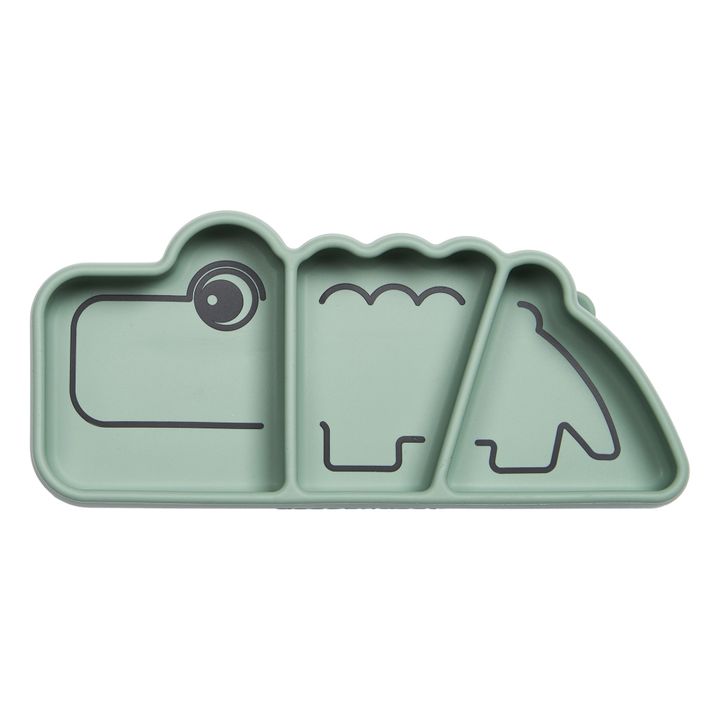 Plato de silicona Croco | Verde- Imagen del producto n°0