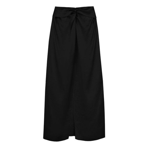 Jupe midi torsadée en satin lavé Samara-product