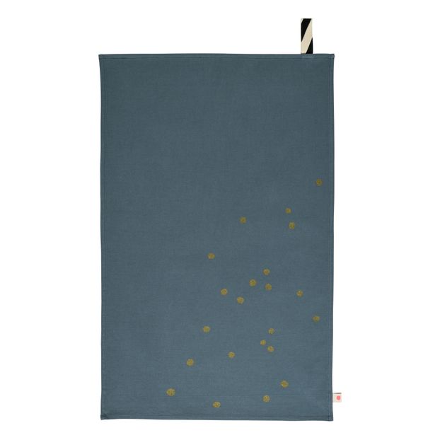 Gold polkadot tea towel-product
