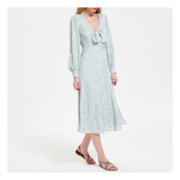 Vestido midi jacquard de flores-product