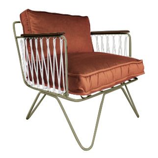 Fauteuil Croisette fer brun epoxy, velours-product