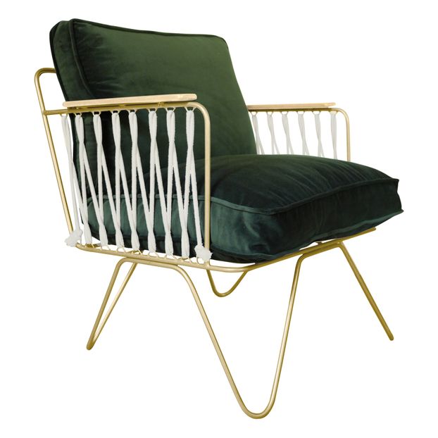 Fauteuil Croisette doré mat epoxy, velours-product