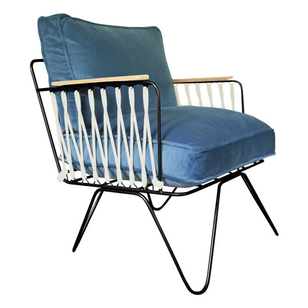 Fauteuil Croisette noir epoxy, velours-product
