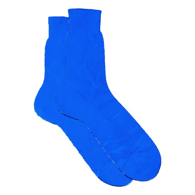 Chaussettes en soie mélangée enduite métallisée côtelée-product