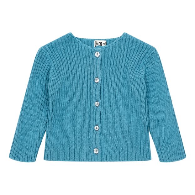 Cardigan a coste in cotone bio Mouton-product