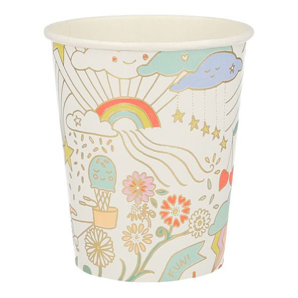 Happy Doodle Cardboard Cups - Set of 8-product