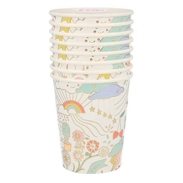 Happy Doodle Cardboard Cups - Set of 8-product