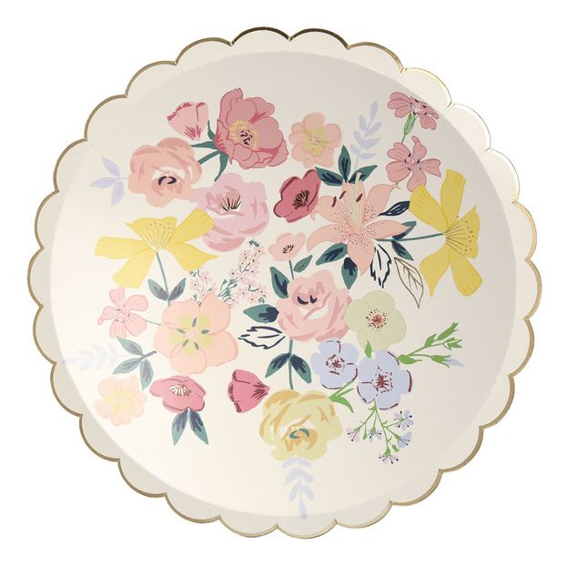 Assiettes en carton English Garden - Set de 8-product