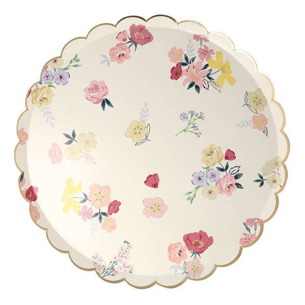 Assiettes en carton English Garden - Set de 8-product