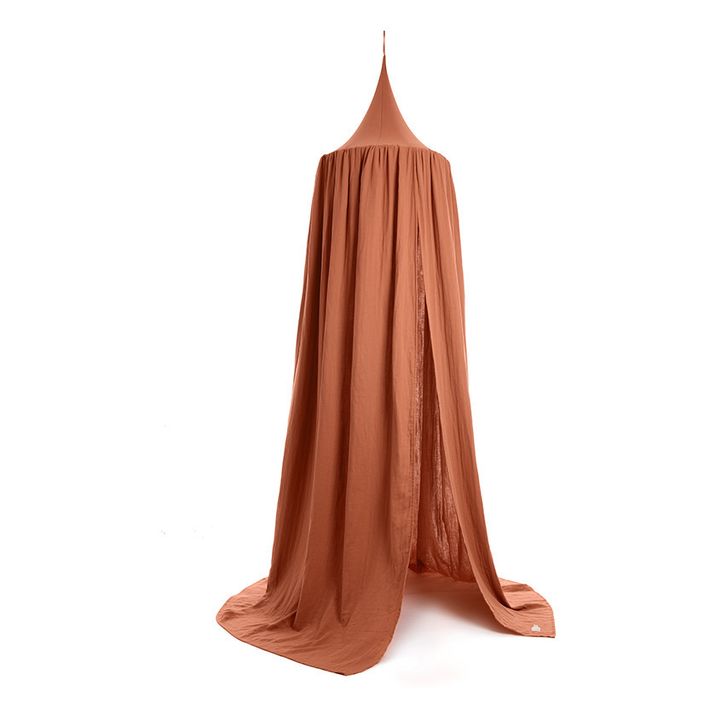 Ciel de lit Amour en coton bio | Marron- Image produit n°0