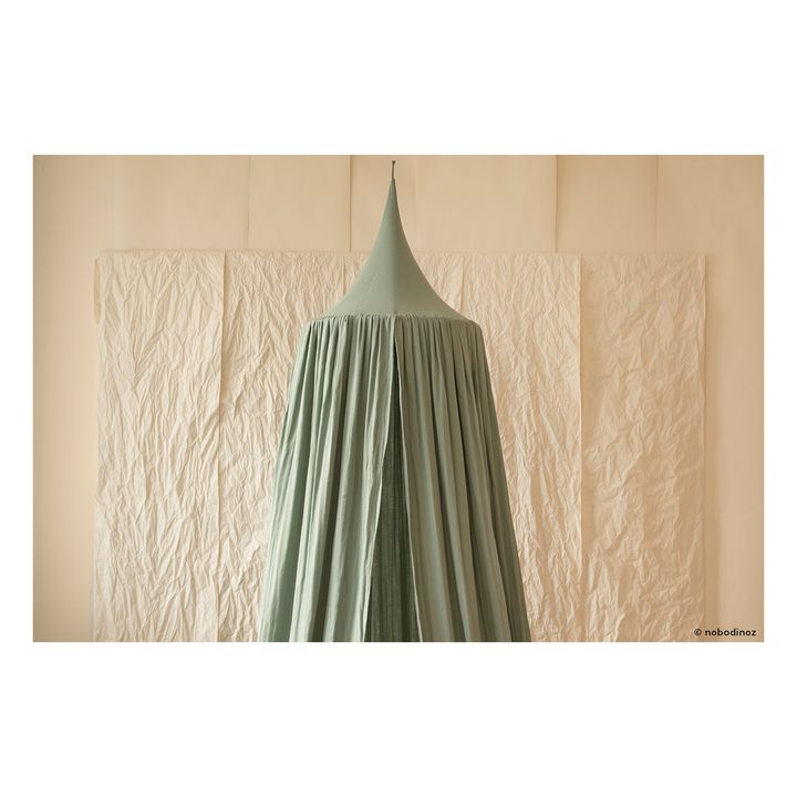 Amour Canopy Bed in Organic Cotton | Green- Product image n°2