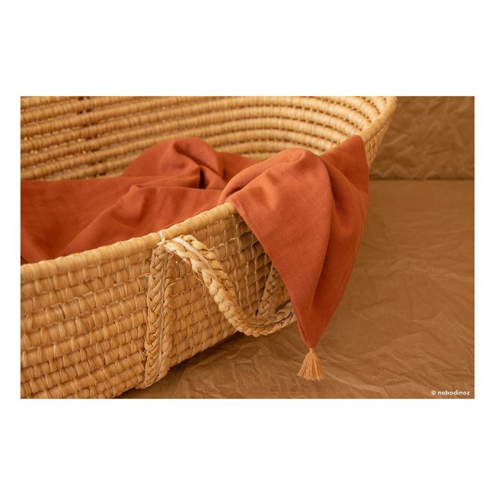 Coperta Treasure in cotone bio | Marrone- Immagine del prodotto n°3