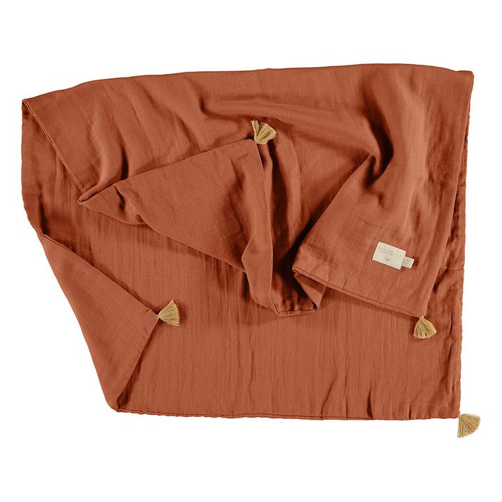 Coperta Treasure in cotone bio | Marrone- Immagine del prodotto n°4