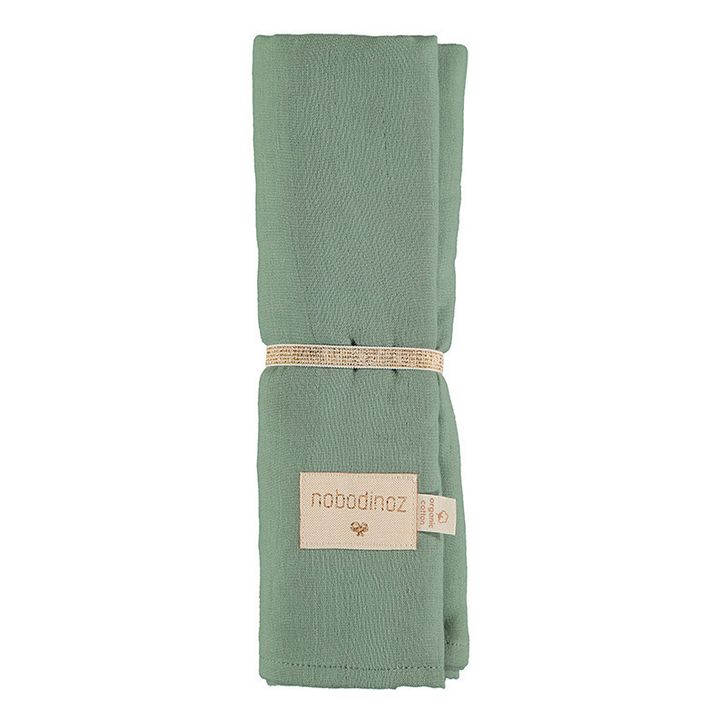 Fasce Butterfly in doppia garza di cotone bio - Set da 2 | Verde- Immagine del prodotto n°2