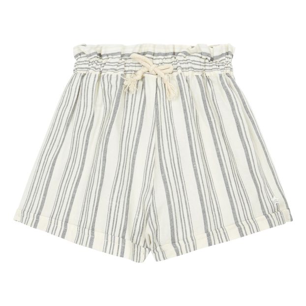 Striped Cotton and Linen Shorts-product