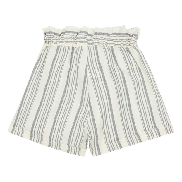 Striped Cotton and Linen Shorts-product
