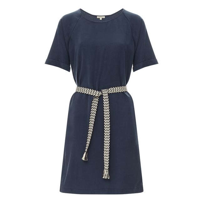 Robe Jersey Imprim E Salom Bleu Marine Sessun Mode Adulte