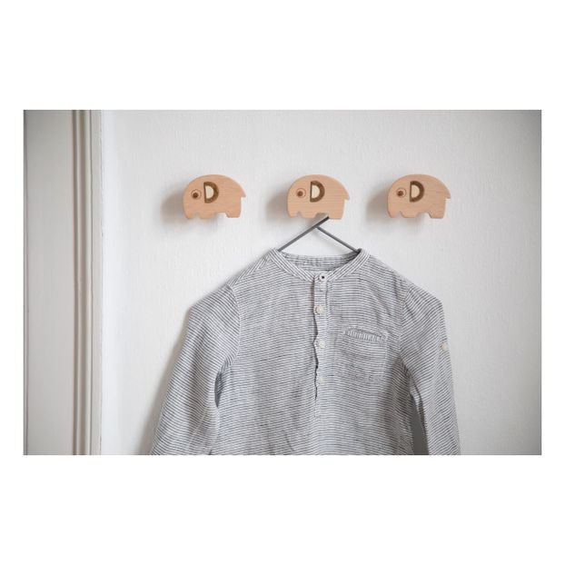 Patères éléphant en bois - Set de 2-product