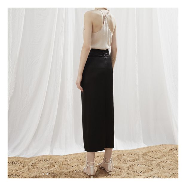 Jupe midi torsadée en satin lavé Samara-product