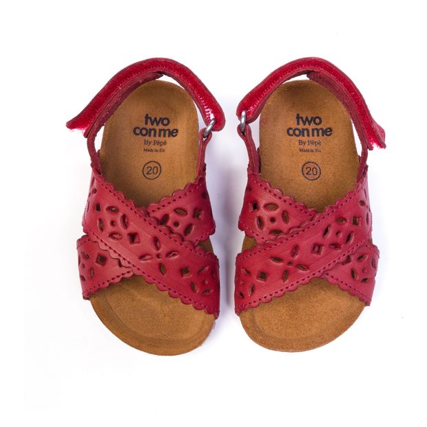 Two Con Me - Perforated Criss Cross Sandals-product