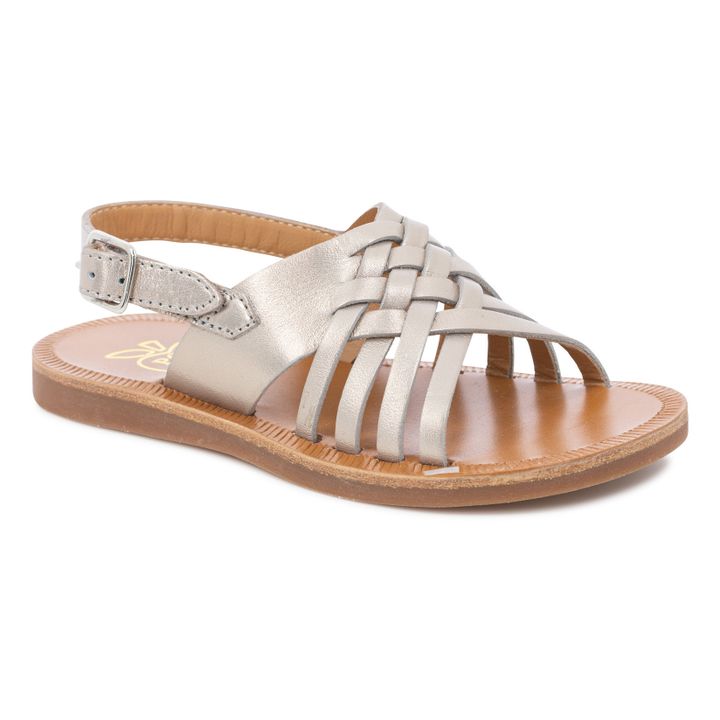 Sandali Plagette Cut Dorato- Immagine del prodotto n°3