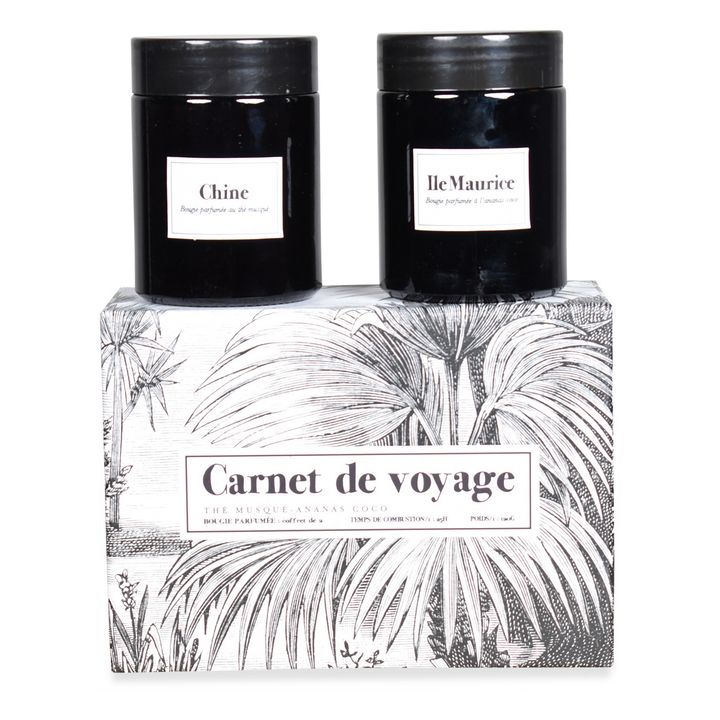Bougies Thé musqué & Ananas coco - Set de 2 | Noir- Image produit n°2